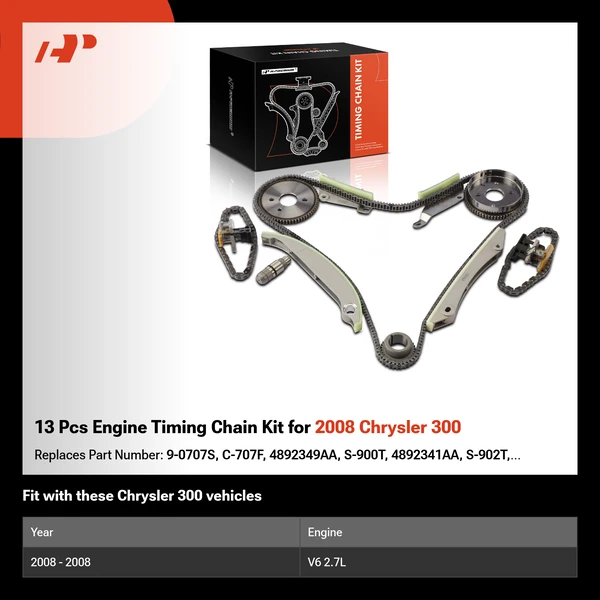 13 Pcs Engine Timing Chain Kit for 2008 Chrysler 300