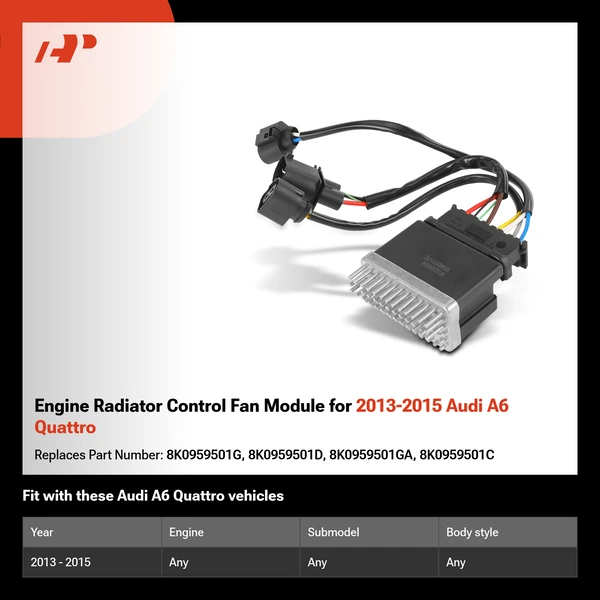 Engine Radiator Control Fan Module for 2013-2015 Audi A6 Quattro