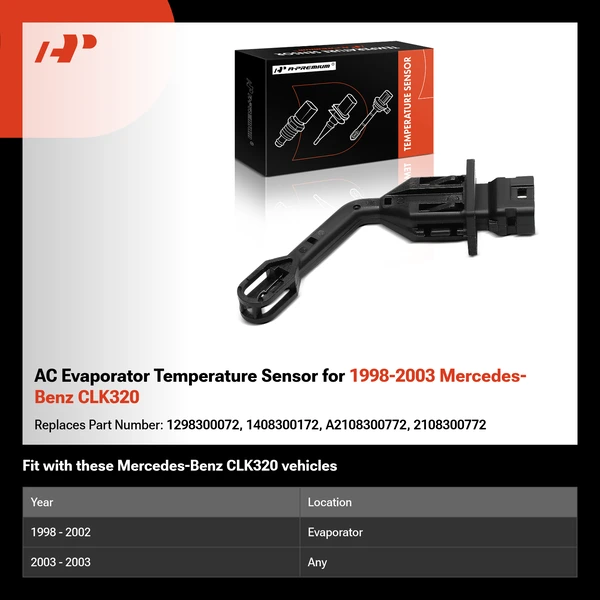 AC Evaporator Temperature Sensor for 1998-2003 Mercedes-Benz CLK320