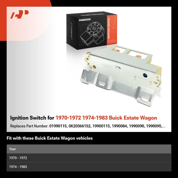Ignition Switch for 1970-1972 1974-1983 Buick Estate Wagon