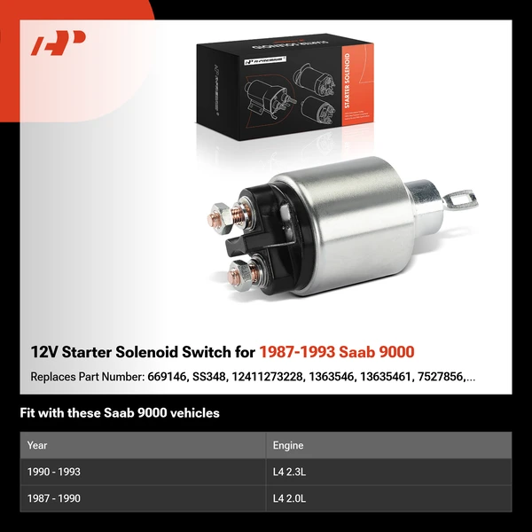 12V Starter Solenoid Switch for 1987-1993 Saab 9000