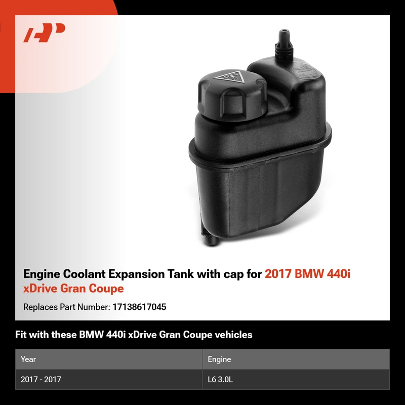 Engine Coolant Expansion Tank with cap for 2017 BMW 440i xDrive Gran Coupe