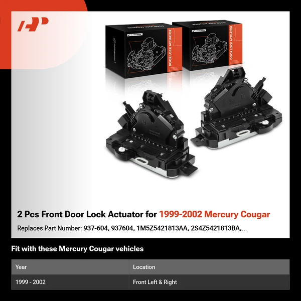 2 Pcs Front Door Lock Actuator for 1999-2002 Mercury Cougar