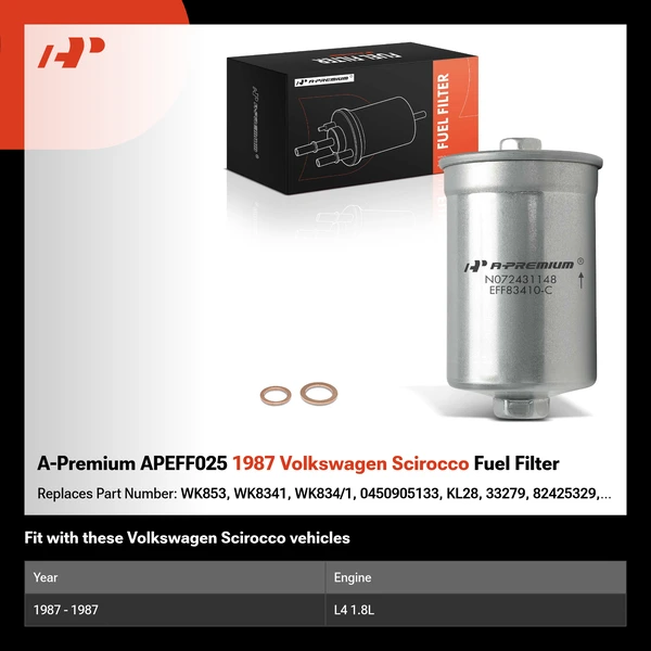A-Premium APEFF025 1987 Volkswagen Scirocco Fuel Filter