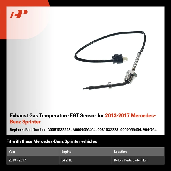 Exhaust Gas Temperature EGT Sensor for 2013-2017 Mercedes-Benz Sprinter