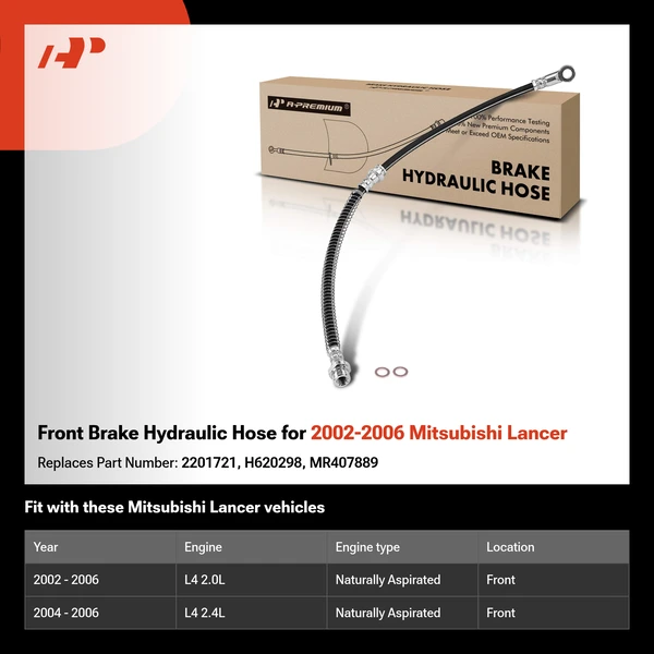Front Brake Hydraulic Hose for 2002-2006 Mitsubishi Lancer