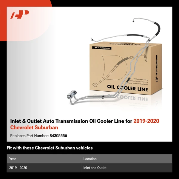 Inlet & Outlet Auto Transmission Oil Cooler Line for 2019-2020 Chevrolet Suburban