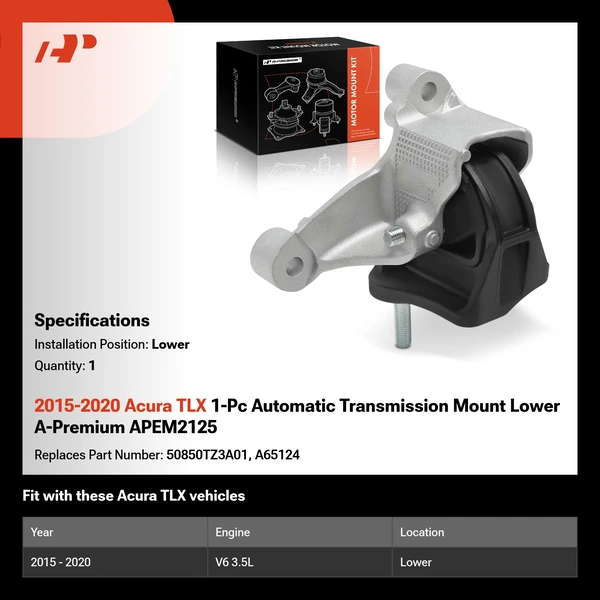 2015-2020 Acura TLX 1-Pc Automatic Transmission Mount Lower A-Premium APEM2125
