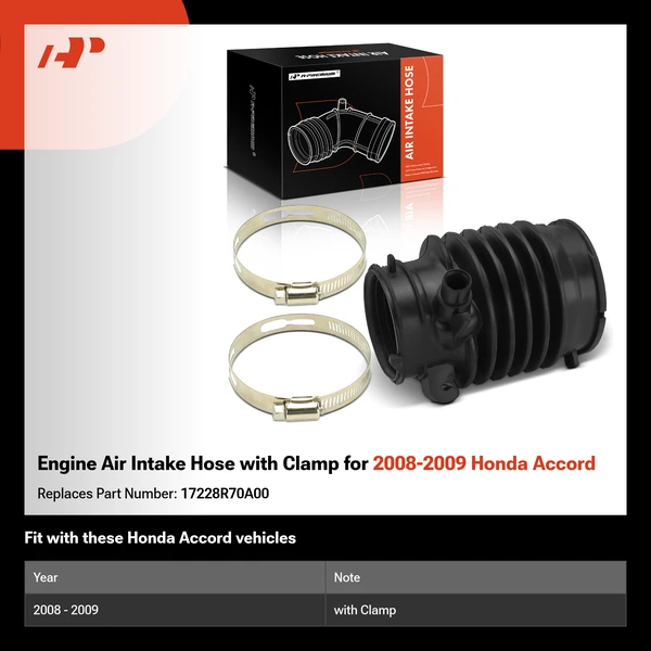 Engine Air Intake Hose with Clamp for 2008-2009 Honda Accord