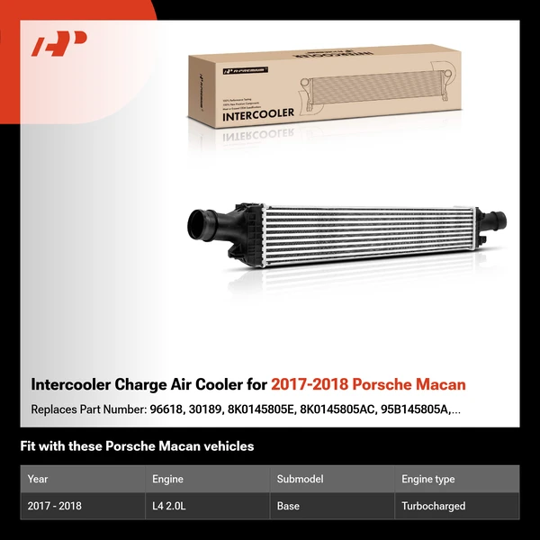 Intercooler Charge Air Cooler for 2017-2018 Porsche Macan