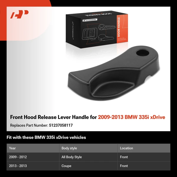 Front Hood Release Lever Handle for 2009-2013 BMW 335i xDrive