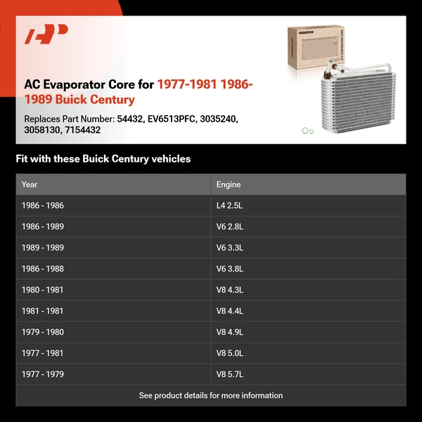 AC Evaporator Core for 1977-1981 1986-1989 Buick Century