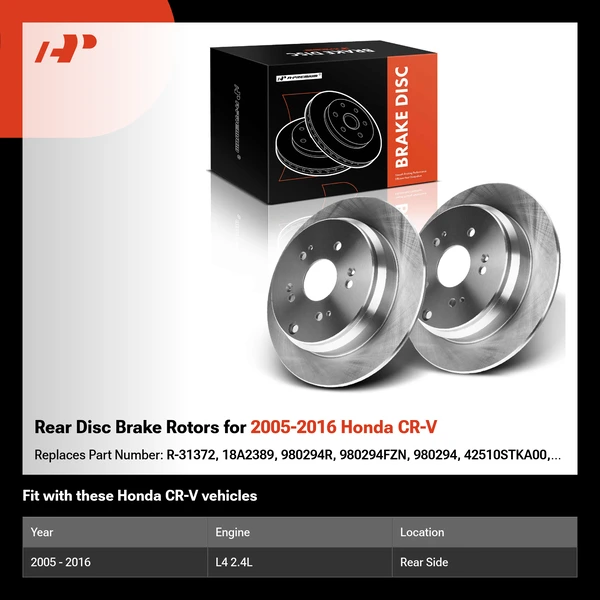 Rear Disc Brake Rotors for 2005-2016 Honda CR-V