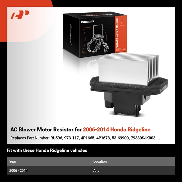 AC Blower Motor Resistor for 2006-2014 Honda Ridgeline