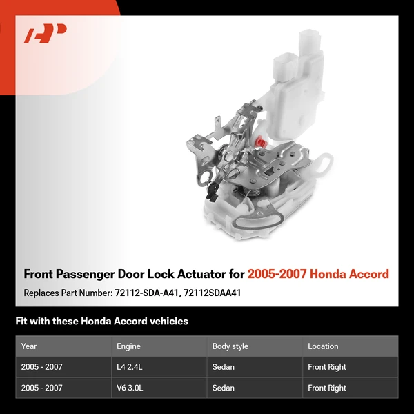 Front Passenger Door Lock Actuator for 2005-2007 Honda Accord