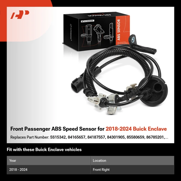 Front Passenger ABS Speed Sensor for 2018-2024 Buick Enclave