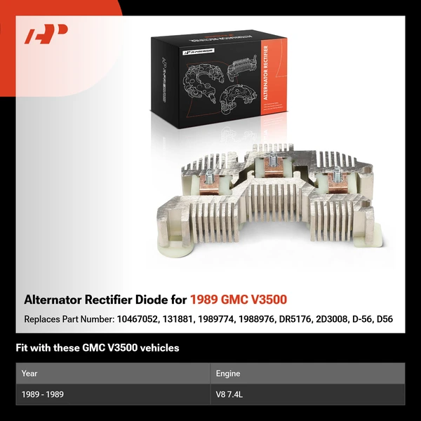 Alternator Rectifier Diode for 1989 GMC V3500