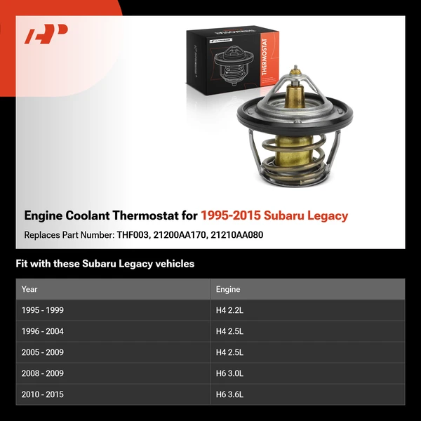 Engine Coolant Thermostat for 1995-2015 Subaru Legacy