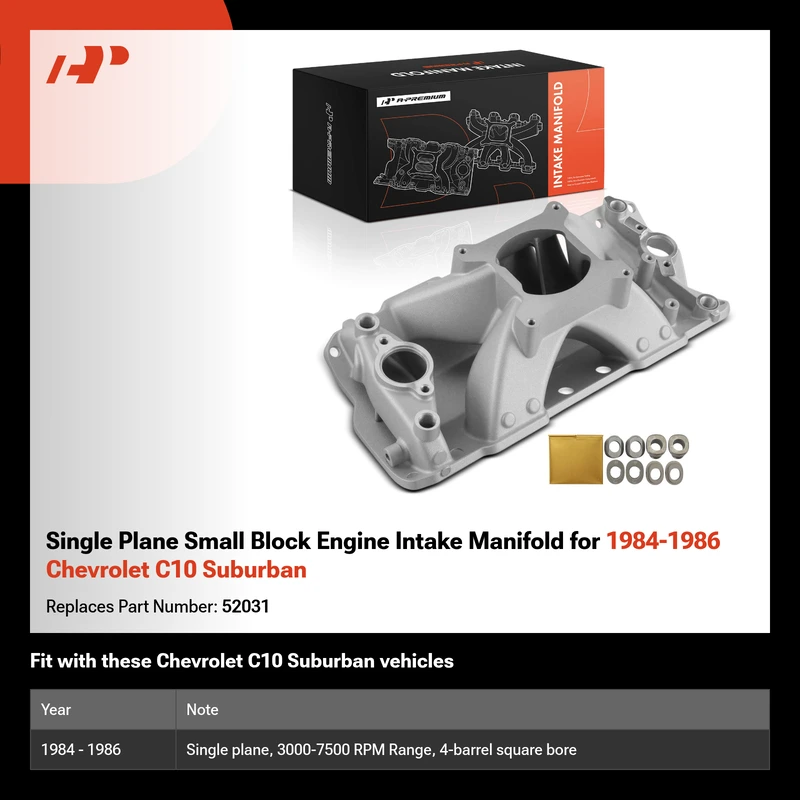 Single Plane Small Block Engine Intake Manifold for 1984-1986 Chevrolet C10 Suburban