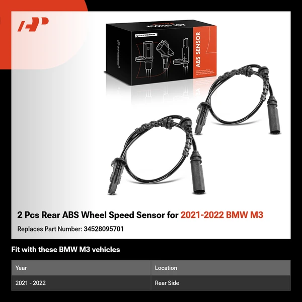 2 Pcs Rear ABS Wheel Speed Sensor for 2021-2022 BMW M3