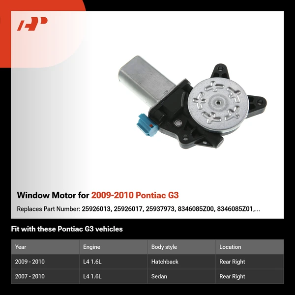Window Motor for 2009-2010 Pontiac G3
