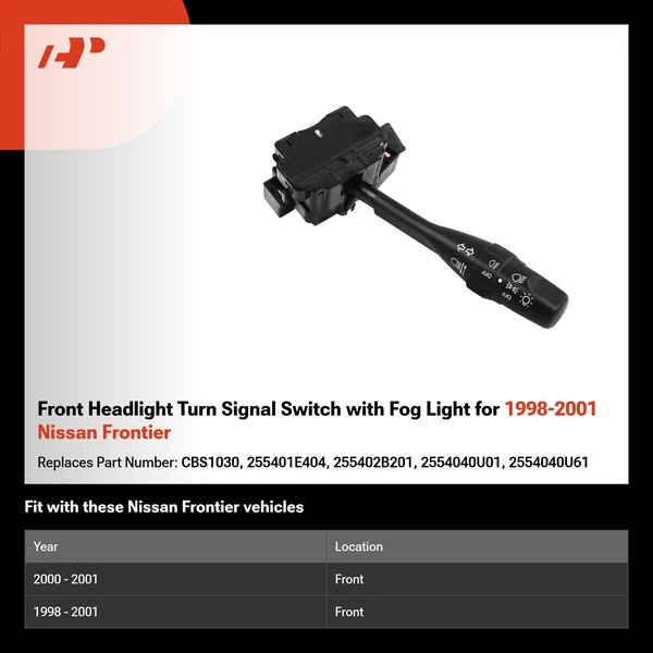 Front Headlight Turn Signal Switch with Fog Light for 1998-2001 Nissan Frontier