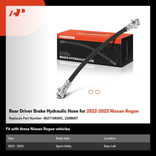 Rear Driver Brake Hydraulic Hose for 2022-2023 Nissan Rogue