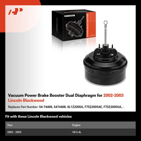 Vacuum Power Brake Booster Dual Diaphragm for 2002-2003 Lincoln Blackwood