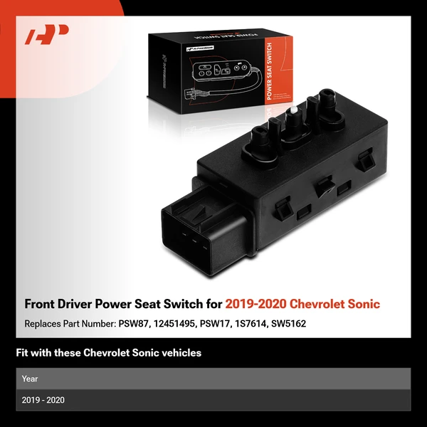 Front Driver Power Seat Switch for 2019-2020 Chevrolet Sonic
