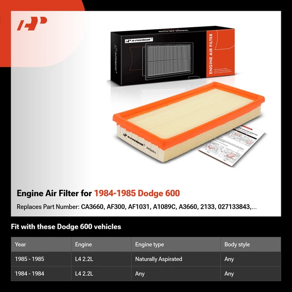 Engine Air Filter for 1984-1985 Dodge 600