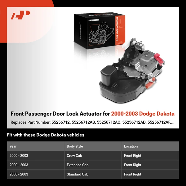 Front Passenger Door Lock Actuator for 2000-2003 Dodge Dakota