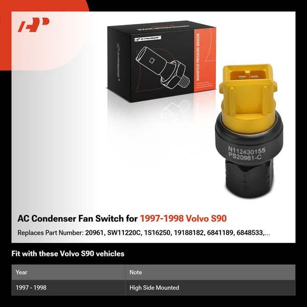 AC Condenser Fan Switch for 1997-1998 Volvo S90