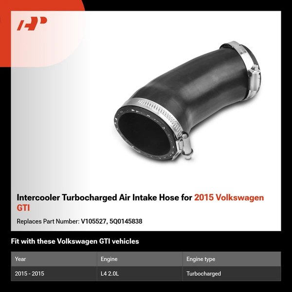Intercooler Turbocharged Air Intake Hose for 2015 Volkswagen GTI