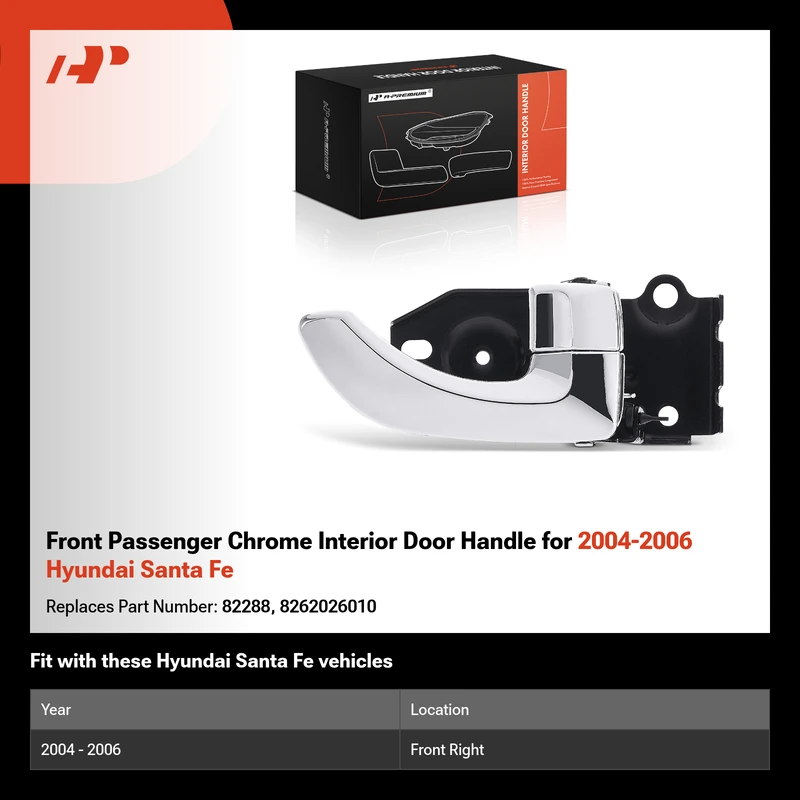 Front Passenger Chrome Interior Door Handle for 2004-2006 Hyundai Santa Fe