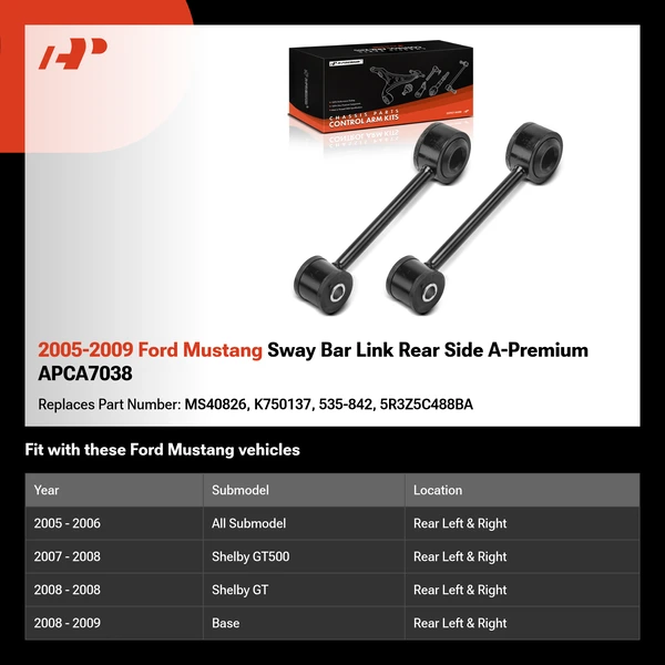 2005-2009 Ford Mustang Sway Bar Link Rear Side A-Premium APCA7038