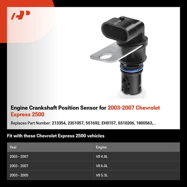 Engine Crankshaft Position Sensor for 2003-2007 Chevrolet Express 2500