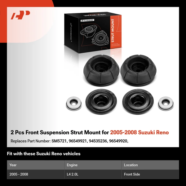 2 Pcs Front Suspension Strut Mount for 2005-2008 Suzuki Reno
