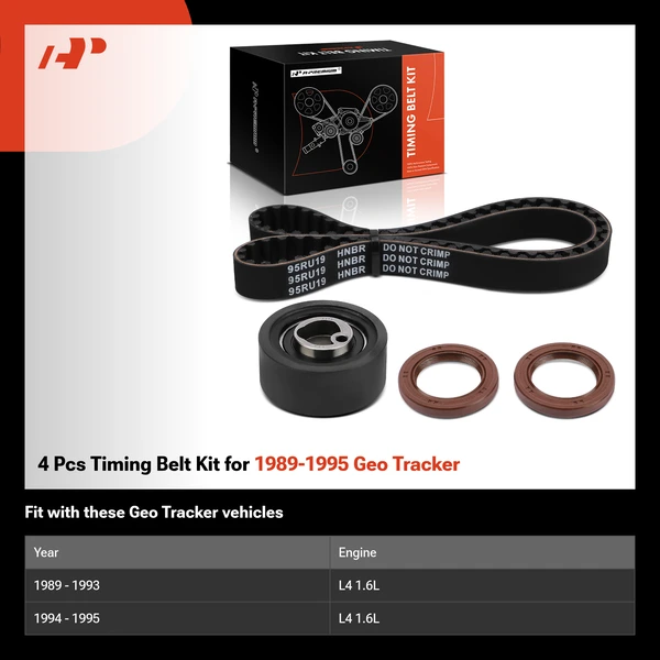 4 Pcs Timing Belt Kit for 1989-1995 Geo Tracker