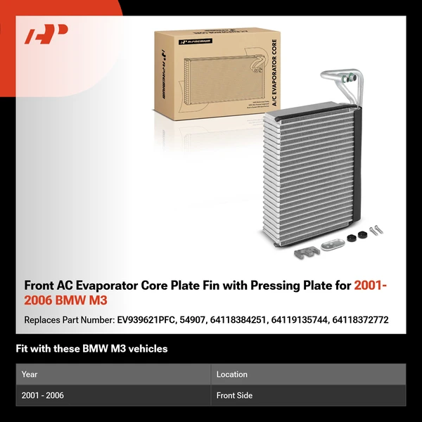 Front AC Evaporator Core Plate Fin with Pressing Plate for 2001-2006 BMW M3