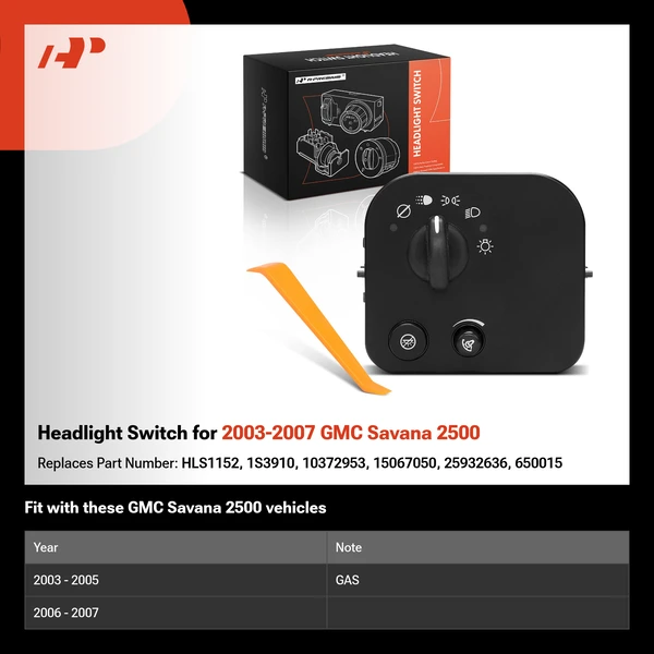 Headlight Switch for 2003-2007 GMC Savana 2500