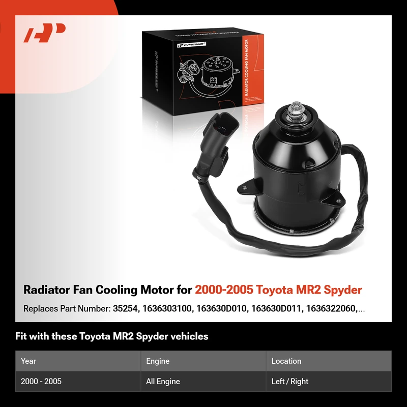Radiator Fan Cooling Motor for 2000-2005 Toyota MR2 Spyder
