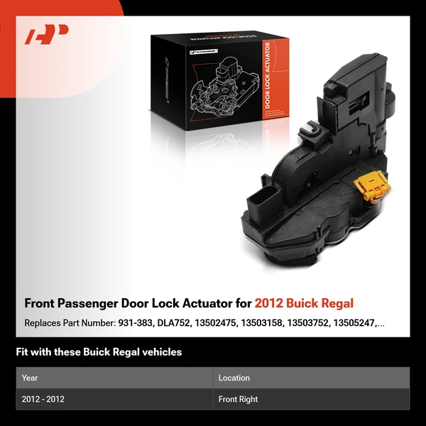 Front Passenger Door Lock Actuator for 2012 Buick Regal