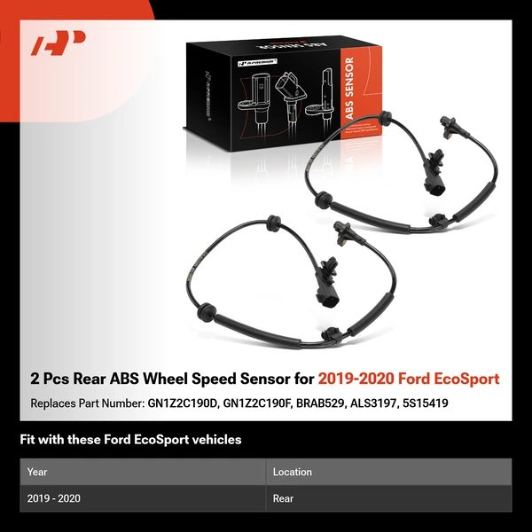 2 Pcs Rear ABS Wheel Speed Sensor for 2019-2020 Ford EcoSport
