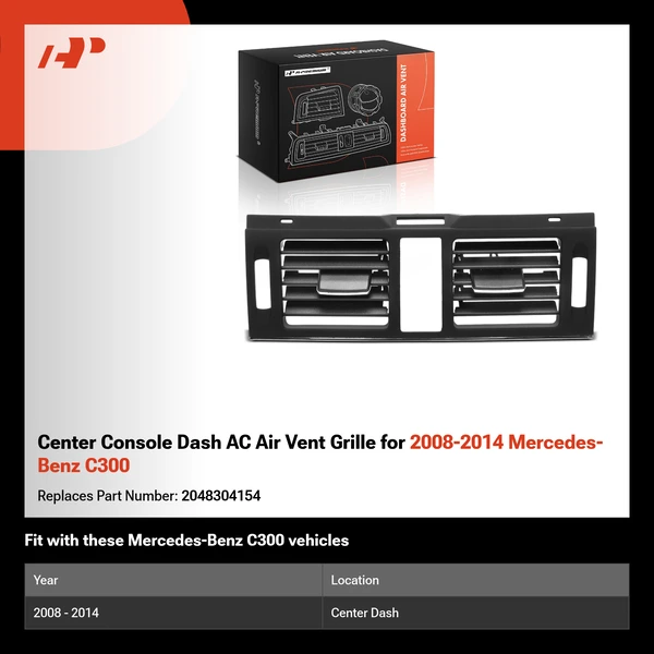 Center Console Dash AC Air Vent Grille for 2008-2014 Mercedes-Benz C300