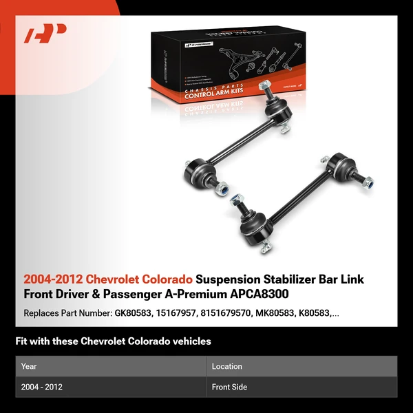 2004-2012 Chevrolet Colorado Suspension Stabilizer Bar Link Front Driver & Passenger A-Premium APCA8300