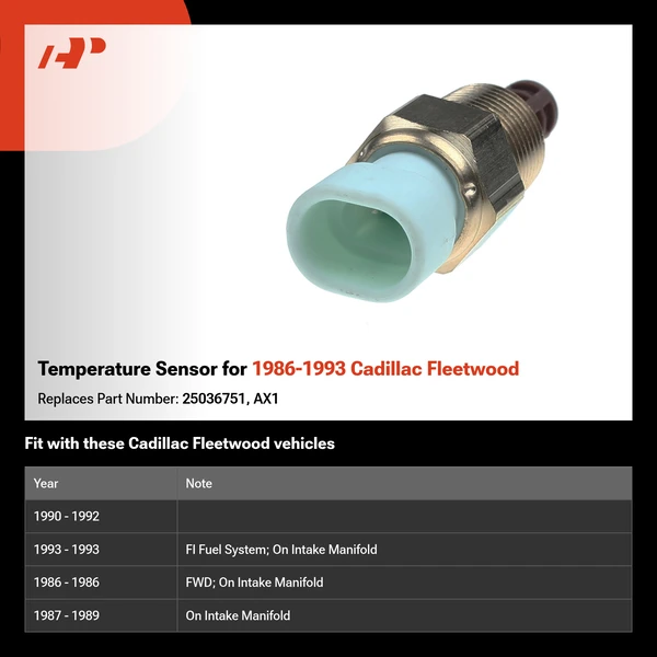Temperature Sensor for 1986-1993 Cadillac Fleetwood