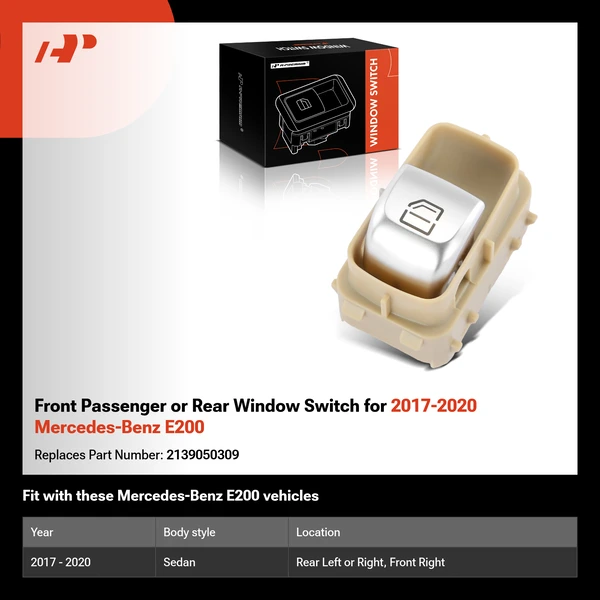 Front Passenger or Rear Window Switch for 2017-2020 Mercedes-Benz E200