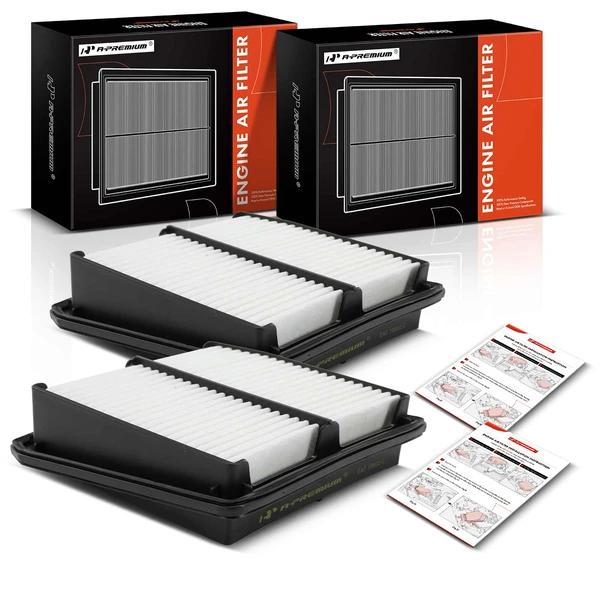 2 Pcs Engine Air Filter with Rigid Panel for Acura TSX 2009-2014 L4 2.4L