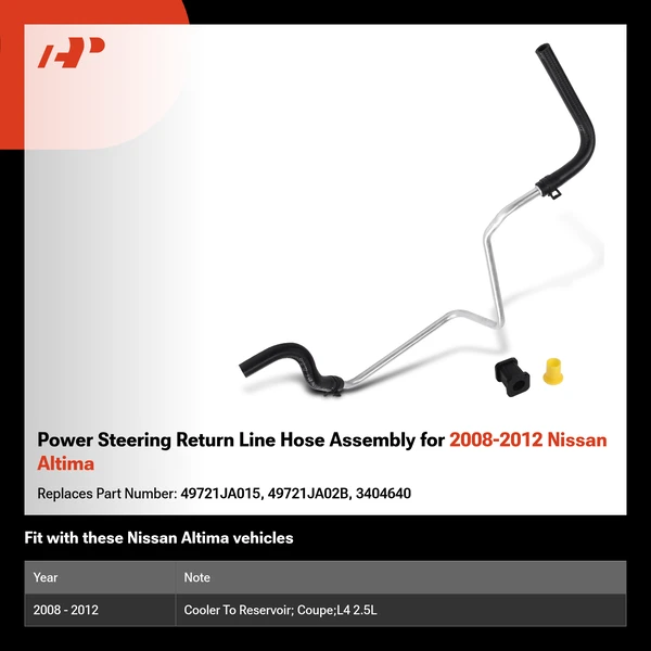Power Steering Return Line Hose Assembly for 2008-2012 Nissan Altima