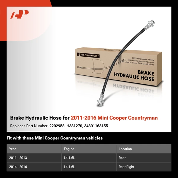 Brake Hydraulic Hose for 2011-2016 Mini Cooper Countryman